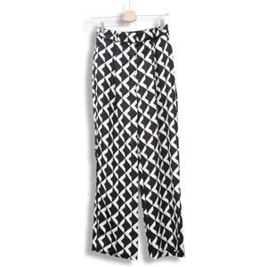 H&M NWT Straight-Leg Pants Balck And White Patterned